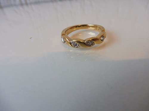 Bague dorée zirconia - bague, 4
