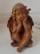 LITTLE ANGEL DREAMER CAST IRON PATINA RUST DECORATION GARDEN INTERIOR OUTDOOR 