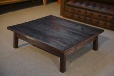 Brutalist Dark Spruce Coffee Table Oak Base