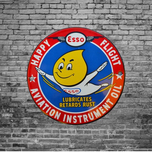Plaque émaillée esso - émaillée,