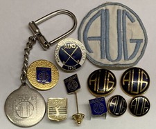 URUGUAY VINTAGE LOT x11 PIECES GOLF ASSOCIATION BUTTONS, PINS, PATCH, KEY CHAIN