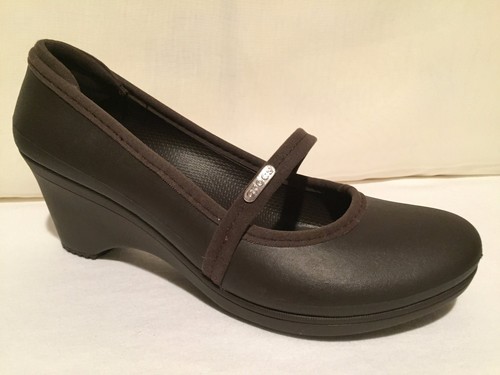 Crocs brown slip wedge heel - crocs,