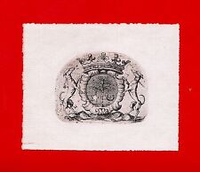 EX LIBRARIES-ALCHEMY-HERALDIC-ROYAL CROWN-TWO GREYHOUNDS-SUN-MOON