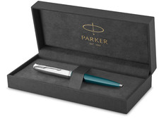 Parker 51 Stylo bille Bleu Canard – Attributs Chromés – Pointe Moyenne – Coffret