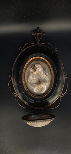 Bénitier ancien xixe pietà - ancien,