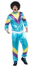 Smiffys 80s Height of Fashion Shell Suit Costume, Blue (Size M)