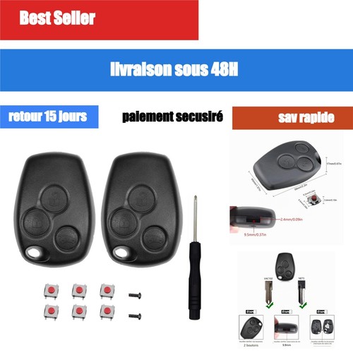 Coques clé renault boutons - coques, 3