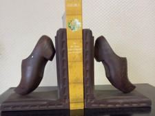 Presse Livres Déco Sabots en Bois Vintage TBE