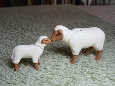 Ferme PLAYMOBIL - Mouton (ou brebis) et agneau, pattes et tête brunes