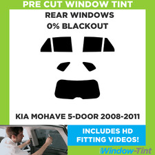 Film Tiner Noir 0% Pré Découpé Pour Kia Mohave Hatchback 5 Portes 2008-11