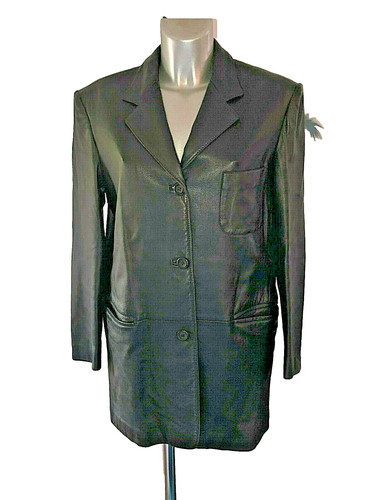 Manteau veste cuir noir - manteau,