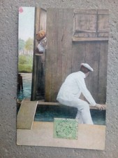 Cpa femme homme cabine de