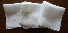 3 MOUCHOIRS- anciens en fil