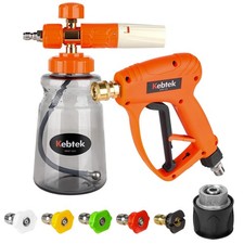 Pistolet Nettoyeur Haute Pression 5200 PSI avec Canon à Mousse 1L et 5 Embout...