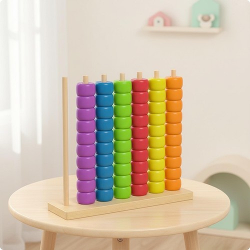 Boulier bois coloré - boulier, en