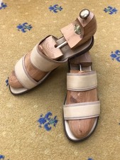 John Lobb Sandals Slider Savona Beige Leather Mens UK 12 US 13 EU 46