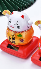 Maneki Neko solaire jaune L X