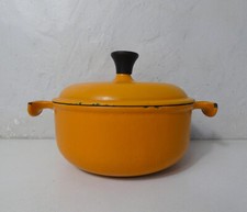 Ancienne cocotte en fonte jaune LE CREUSET 17cm vintage