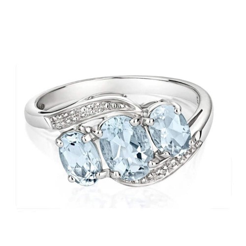 Bague véritable aigue marine - véritable, aigue-marine