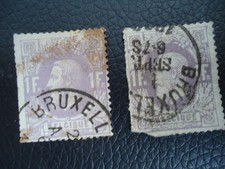 lot de 2 timbres Belgique -1 F