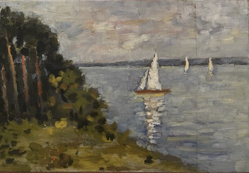 Huile sur carton entoilé
