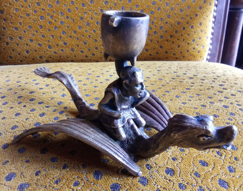 Ancien bougeoir bronze - ancien,
