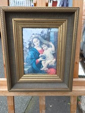 Reproduction ancienne « Vierge à la Grappe » d’après Mignard – Cadre HELCA doré