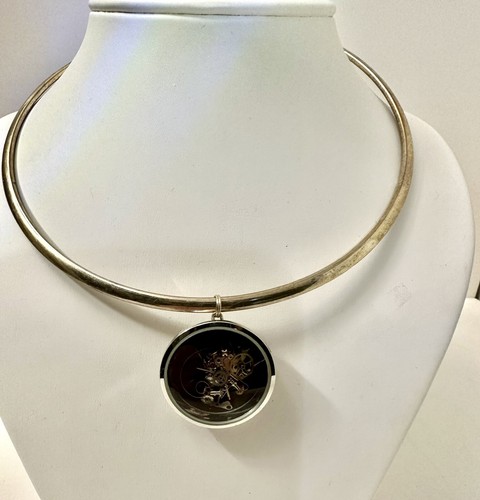 Collier ras cou - cou, argenté