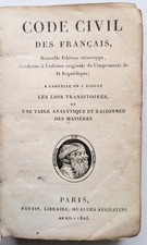 Code Civil des Français 1804. Fantin libraire. Nouvelle édition stéréotype. RARE