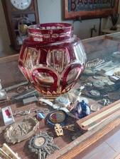 Vase VAL ST LAMBERT cristal Taillé Pique Fleurs Signé 