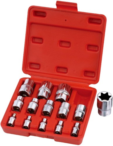 Coffret douilles torx - de, 14