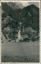 Austria, approx. l&#039;Arlberg, Tyrolean Church, 1949, Vintage Silver Print Wine