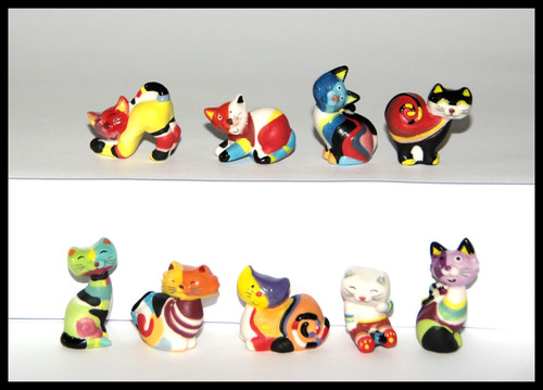 Rare fèves 9 mignons chats - rare,