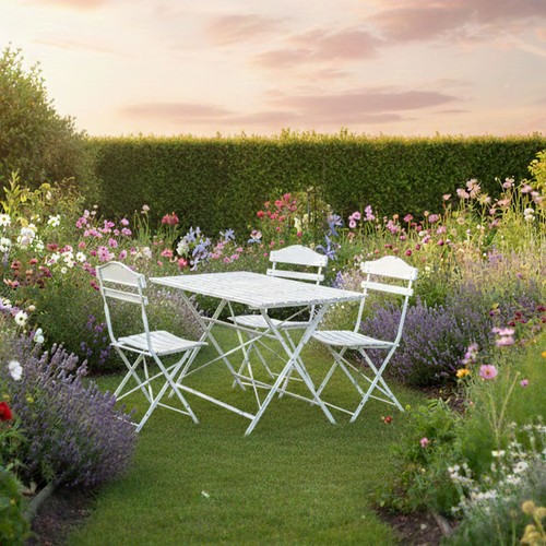 Ensemble table chaises fer - table,