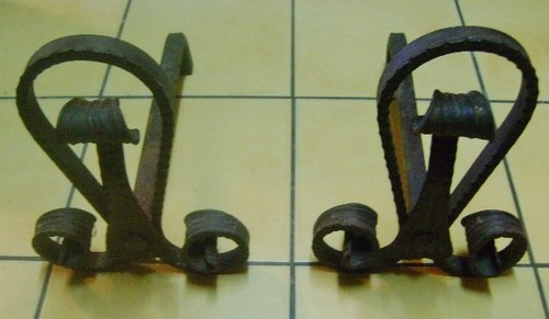 Paire anciens chenets - d,