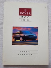 ROVER 200 SERIES Car Owner Handbook 1989＃AKM6364 216GSI 16V