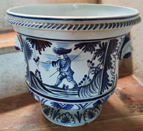 Grand cache pot - en, faïencée