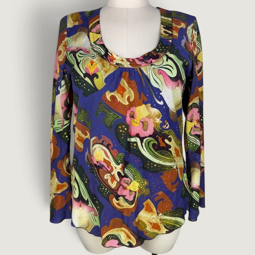 Y2k oilily psychedelic floral - y2k,