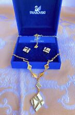 Magnifique parure boucle d'oreilles plaqué or collier SWAROVSKI Crystal Necklace