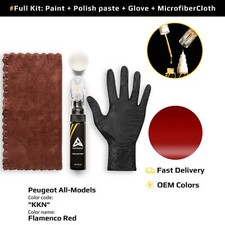 Touch up Paint for Peugeot Code: KKN Flamenco Red Easy Apply Scratch Repair