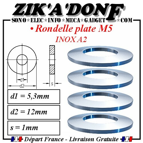 Rondelle plate inox a2 - m5,