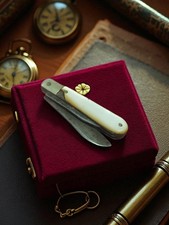 Antique Small Mother of Pearl Folding Knife Brand Old Vintage Rare Collection