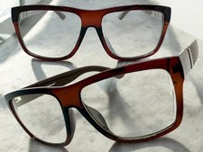 Lunettes De Vue ÉléGantes Rétro Pour Hommes Grand Carré Monture Marron