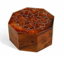 Coffret à Bijoux en Bois de Thuya 16.5cm  Artisanat Marocain, Élégant & Spacieux