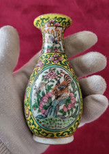 VASE CHINOIS ANCIEN - FAMILLE JAUNE - PORCELAINE EMAILLEE - ANTIQUE CHINESE