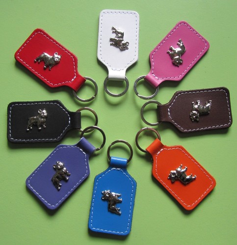 Cuir porte clés - cuir, bulldog