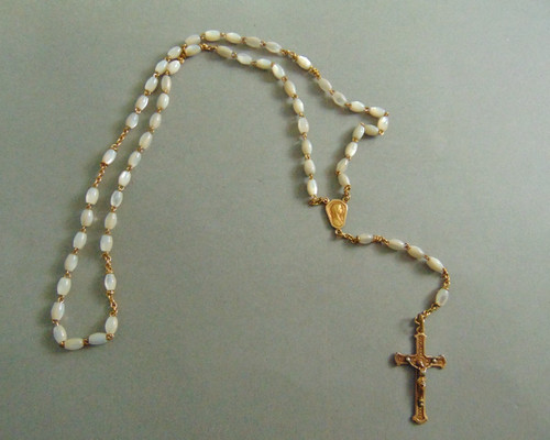 Ancien chapelet nacre - nacre, crucifix