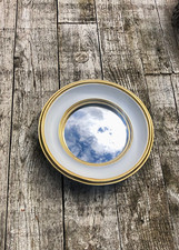 Miroir blanc et doré avec oeil de sorcière Diam 23 cm