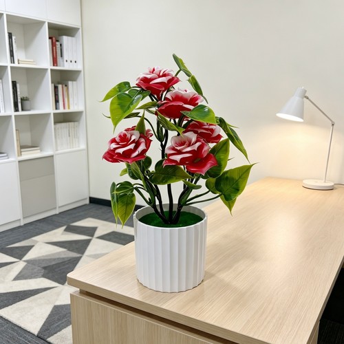 Plante rose artificielle 24cm - plante,