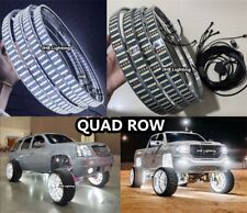 JHB 17.5" Brightest QUAD ROW PURE WHITE LED Car Truck Wheel Rings Rim Lights Set